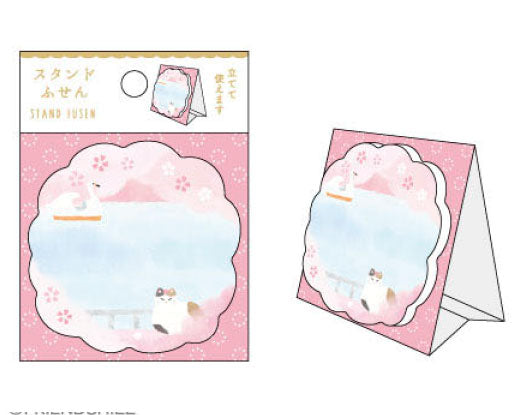 Cat & Sakura Stand Sticky Note