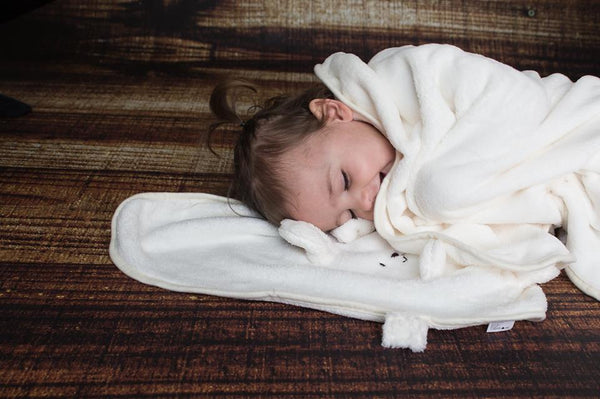 Bunny Fluffy Comfy-cozy Plush Roll Blanket in Cream White Color