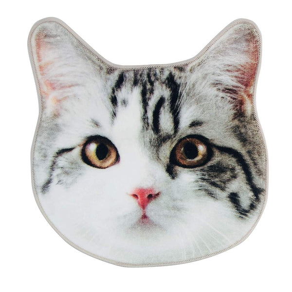 SILVER TABBY CAT  Realistic Motif Towel