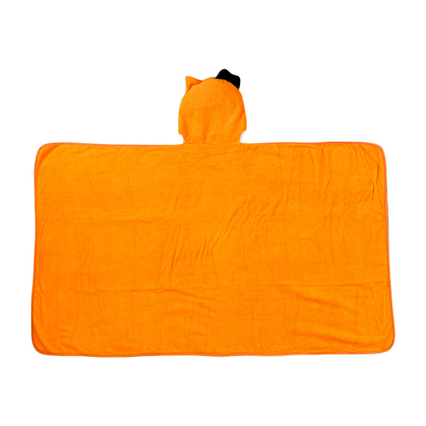 Fox/Shiba Inu Kids Bath and Beach Hooded Towel Comfy-Cozy Wrap in Orange