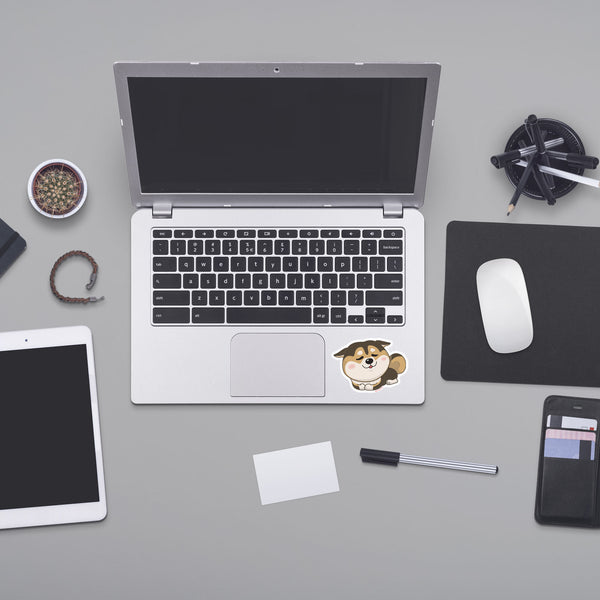 Shiba Inu Catloaf-Sitting with Adorable Airplane Ears Die-cut Sticker