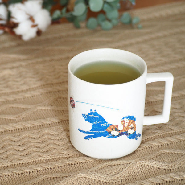 Shiba Inu Magical Drinkware Coffee Mug Pour a Hot Drink and the Color Changes from Black to Wagara Blue