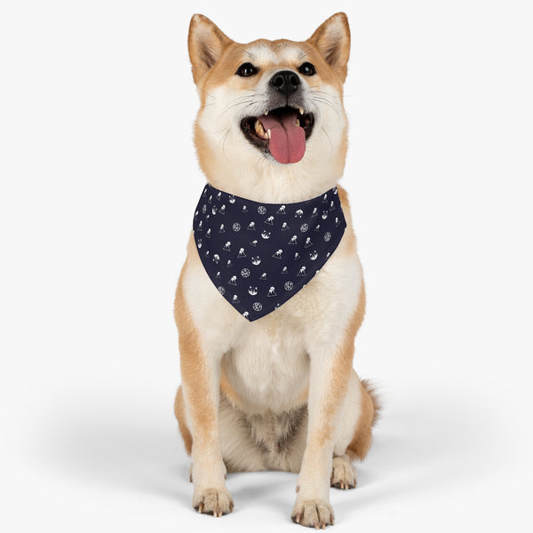 Products Shiba Inu Dog Bandana Collar with Kawaii Shibaken Faces, Mt.Fuji, and "Shiba" Kanji Logos One-sided Print