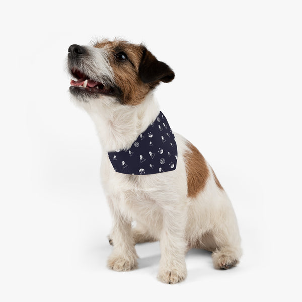 Products Shiba Inu Dog Bandana Collar with Kawaii Shibaken Faces, Mt.Fuji, and "Shiba" Kanji Logos One-sided Print