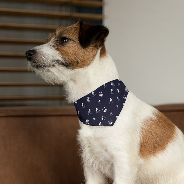 Products Shiba Inu Dog Bandana Collar with Kawaii Shibaken Faces, Mt.Fuji, and "Shiba" Kanji Logos One-sided Print