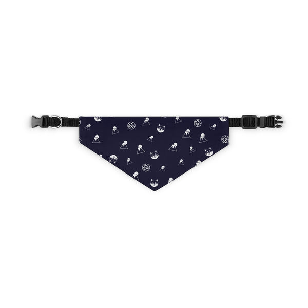Products Shiba Inu Dog Bandana Collar with Kawaii Shibaken Faces, Mt.Fuji, and "Shiba" Kanji Logos One-sided Print