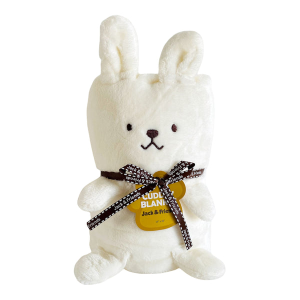 Bunny Fluffy Comfy-cozy Plush Roll Blanket in Cream White Color