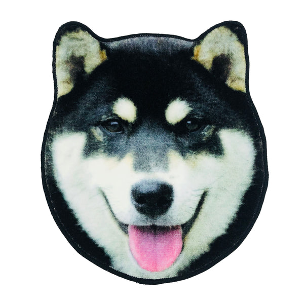 SHIBA INU BLACK  Realistic Motif Towel