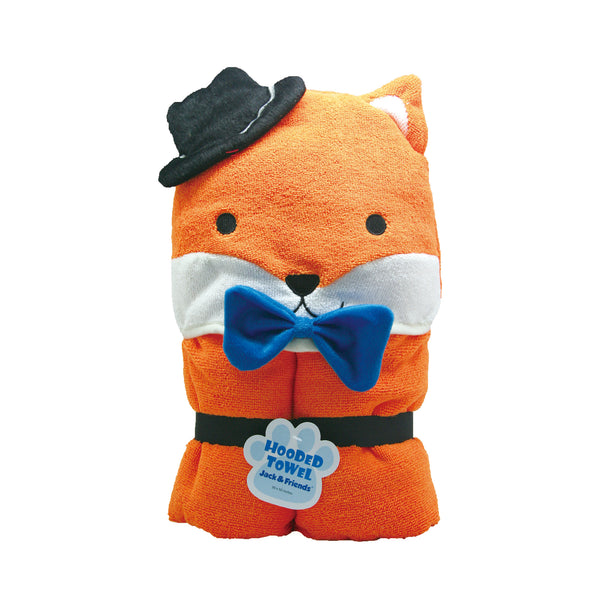 Fox/Shiba Inu Kids Bath and Beach Hooded Towel Comfy-Cozy Wrap in Orange