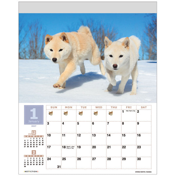Shiba Inu Wall Calendar 2027