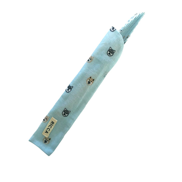 Shiba Inu Folding Hand Fan with Cute Red and Black & Tan Shiba Faces Japanese Traditional Style