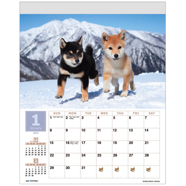2023 Shiba Inu Wall Calendar & Desktop Calendar [ SET ]