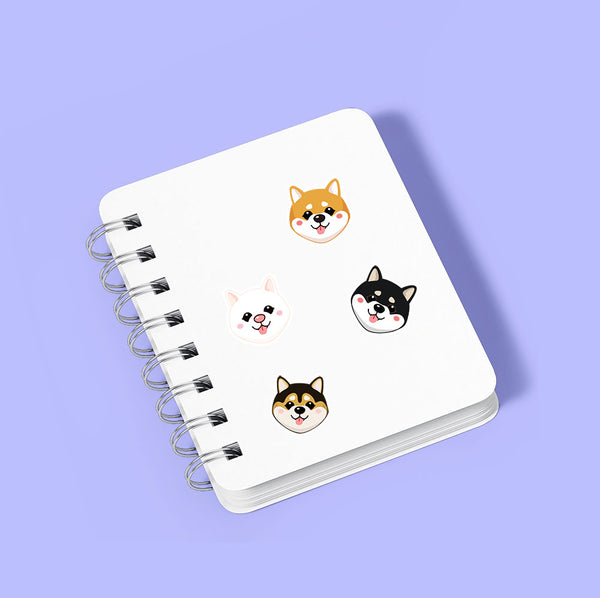 Super Cute Shiba Inu Sticker Sheets (15 Stickers)