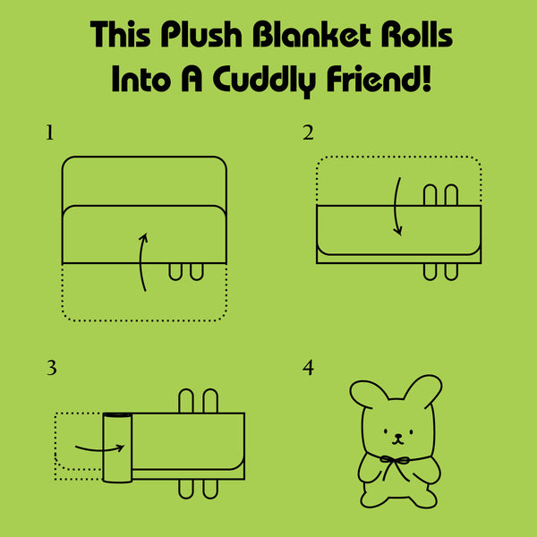 Bunny Fluffy Comfy-cozy Plush Roll Blanket in Cream White Color