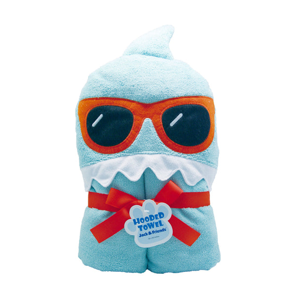 Shark Kids Bath and Beach Hooded Towel Comfy-Cozy Wrap in Blue